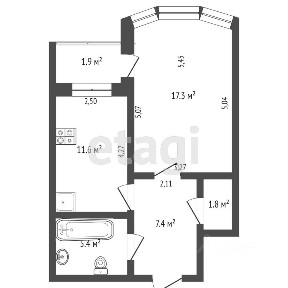 Продается 1-комн. квартира, 42 м²