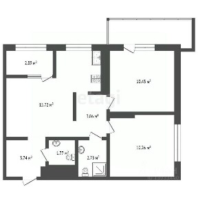 Продается 2-комн. квартира, 51,4 м²