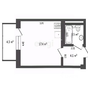 Продается студия, 25 м²