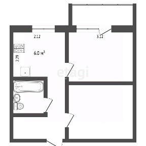 Продается 2-комн. квартира, 29,3 м²