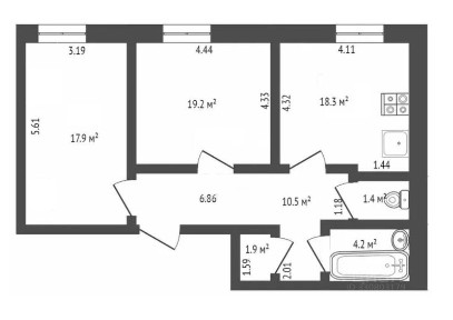 Сдается 2-комн. квартира, 73,3 м²
