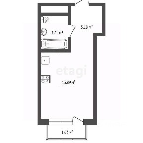 Продается студия, 23,27 м²