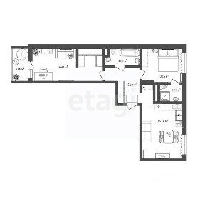 Продается 2-комн. квартира, 57,9 м²