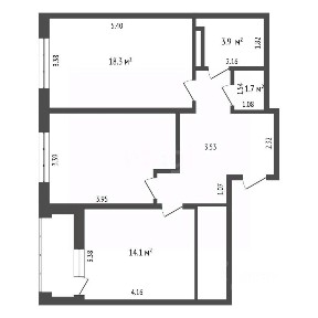 Продается 2-комн. квартира, 66,4 м²