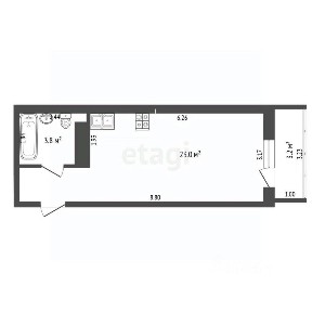 Продается студия, 26,8 м²