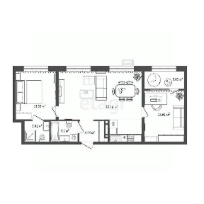 Продается 2-комн. квартира, 75,96 м²
