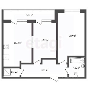 Продается 2-комн. квартира, 58 м²