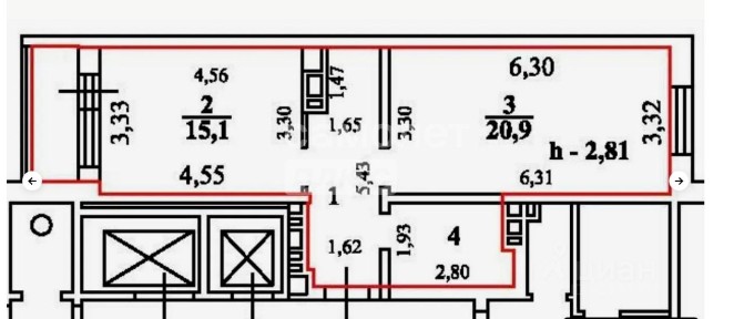 Продается 2-комн. квартира, 52 м²