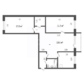 Продается 3-комн. квартира, 58,8 м²