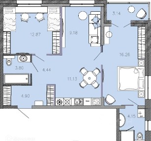 Продается 2-комн. квартира, 69,8 м²