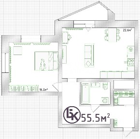 Сдается 2-комн. квартира, 56 м²