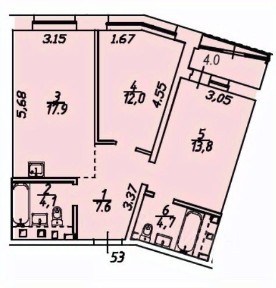 Продается 2-комн. квартира, 64,1 м²