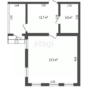 Продается 1-этажный дом, 23,3 м²
