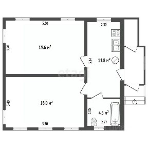 Продается 1-этажный дом, 55 м²