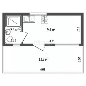 Продается 1-этажный дом, 15 м²