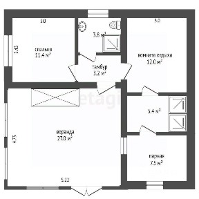 Продается 1-этажный дом, 80,5 м²