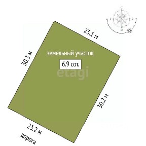 Продается участок, 6,9 сот.