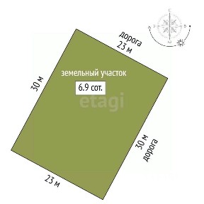 Продается участок, 6,9 сот.