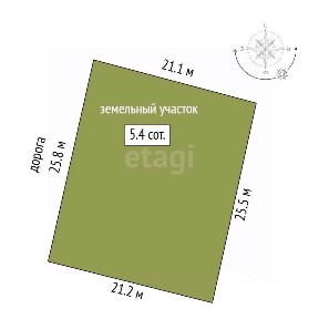 Продается участок, 5,4 сот.