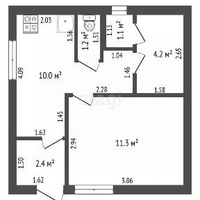 Продается 1-этажный дом, 36 м²