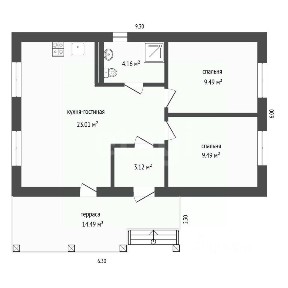 Продается 1-этажный дом, 65,5 м²