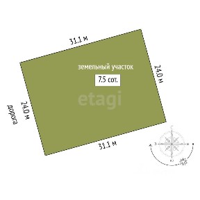 Продается участок, 7,5 сот.