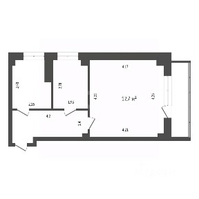 Продается 1-комн. квартира, 34,6 м²