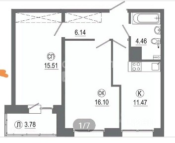 Продается 2-комн. квартира, 50 м²
