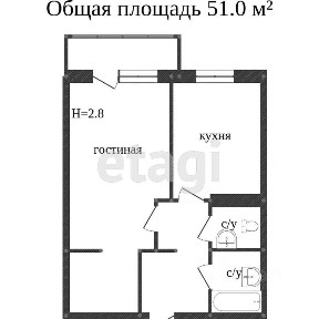Продается 1-комн. квартира, 45,4 м²
