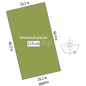Продается участок, 11,96 сот.