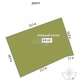 Продается участок, 4,4 сот.