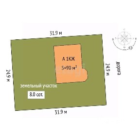 Продается 1-этажный дом, 90 м²