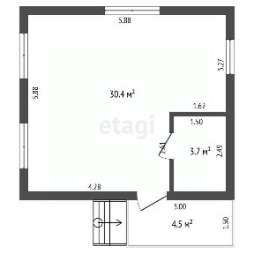 Продается 1-этажный дом, 34,1 м²