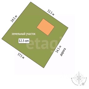 Продается участок, 12,32 сот.