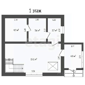 Продается 2-этажный дом, 58 м²