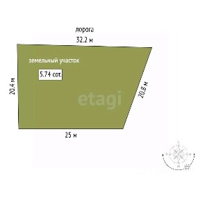 Продается участок, 5,74 сот.