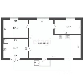 Продается 1-этажный дом, 66,2 м²