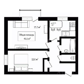 Сдается 2-комн. квартира, 45 м²
