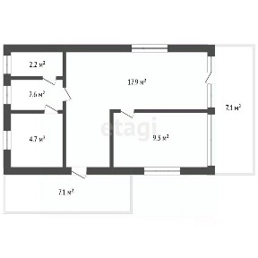 Продается 1-этажный дом, 51 м²