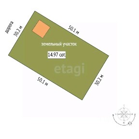 Продается участок, 14,97 сот.