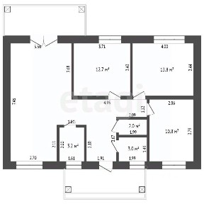 Продается 1-этажный дом, 84,4 м²