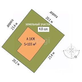 Продается 1-этажный дом, 103 м²