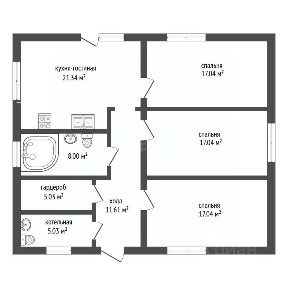 Продается 1-этажный дом, 110 м²