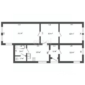 Продается 50% часть дома, 76,6 м²