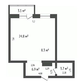Продается студия, 43,7 м²