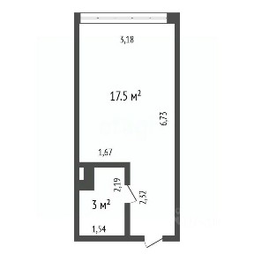 Продается студия, 20,5 м²