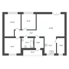 Продается 1-этажный дом, 80,4 м²