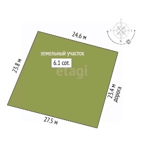 Продается участок, 6,06 сот.
