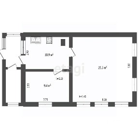 Продается 50% часть дома, 45,8 м²