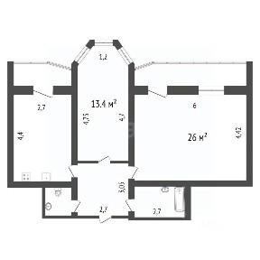 Продается 2-комн. квартира, 66,7 м²